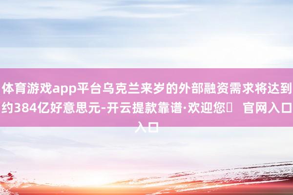 体育游戏app平台乌克兰来岁的外部融资需求将达到约384亿好意思元-开云提款靠谱·欢迎您✅ 官网入口